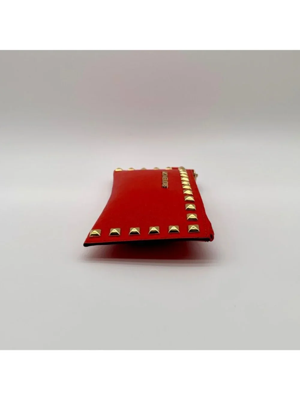 Michael Kors Red Saffiano Leather Selma Stud Wallet